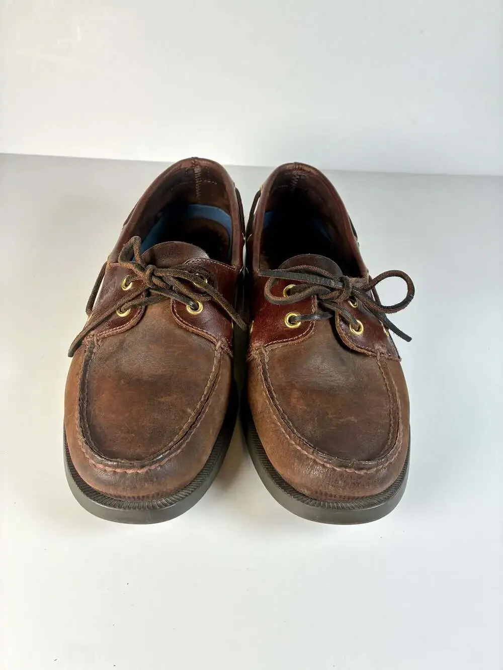 Sperry Top-Sider Authentic Original 2-Eye Brown Leather Boat Shoes Moccasins